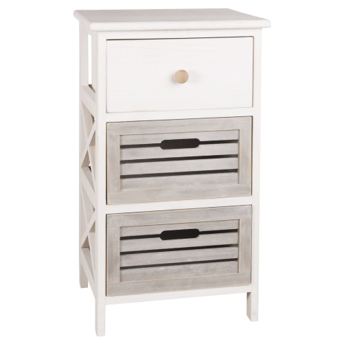 Kleines Aufbewahrungsmöbel mit 3 Schubladen aus Paulownienholz Arzon