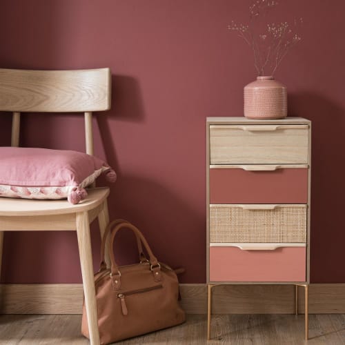 Kleines Aufbewahrungsmöbel mit 4 Schubladen aus Metall, goldfarben