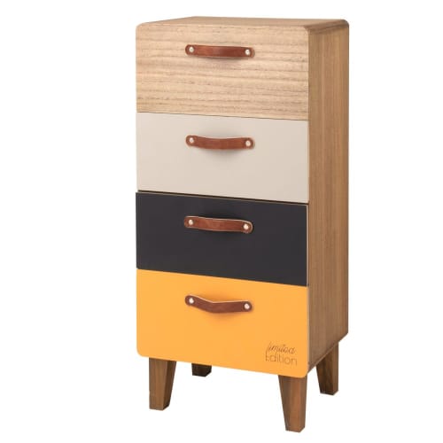 Kleines Aufbewahrungsmöbel mit 4 Schubladen, bunt Boston | Maisons du Monde