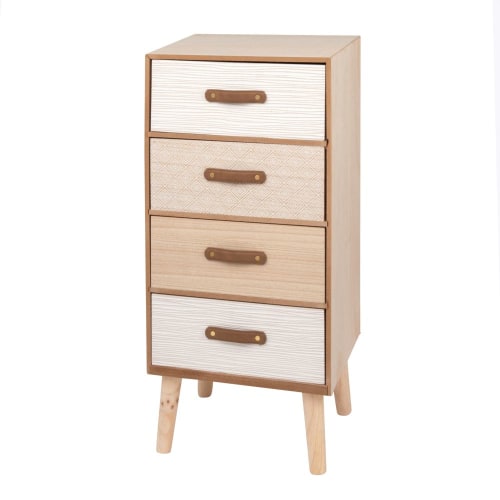 Kleines Aufbewahrungsmöbel mit 4 Schubladen mit Motiven CRAFT | Maisons