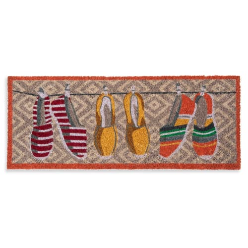 Kleurrijke deurmat met espadrille-motief 75 x 30