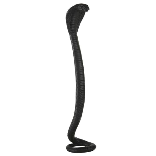 Garten Garten dekorative Objekte | Kobra-Figur aus schwarzem Kunstharz, H149cm - TO68520