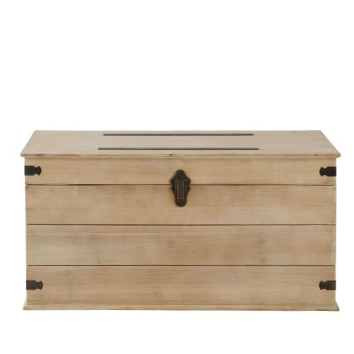 Möbel Aufbewahrungsboxen und Truhen | Koffer aus Tannenholz und Metall - HY17516