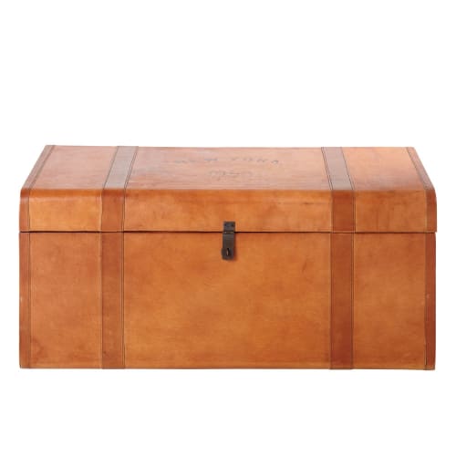 Möbel Aufbewahrungsboxen und Truhen | Koffer aus Ziegenfell, braun gemustert - WQ58082