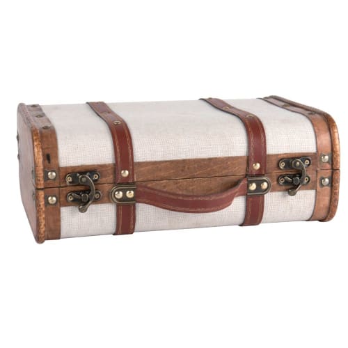 Möbel Aufbewahrungsboxen und Truhen | Koffer, weiß und braun - SU24560