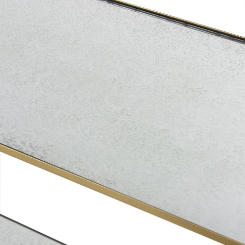 Möbel Konsolen- und Wandtische | Konsole aus Spiegelplatten und messingfarbenem Metall - IJ43190