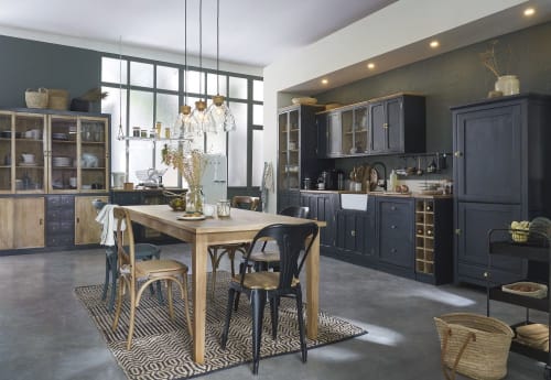 Küchenhängeregal für Gläser und Tassen, Tannenholz und Metall, weiß