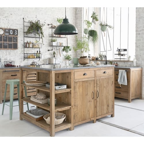 Kücheninsel aus recyceltem Kiefernholz, B145 Maquis | Maisons du Monde