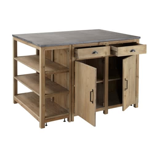 Kücheninsel aus recyceltem Kiefernholz, B145 Maquis | Maisons du Monde