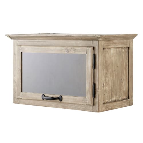 Küchenoberschrank mit 1 Glastür aus recyceltem Kiefernholz Greta