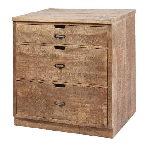 Küchenunterschrank mit 3 Schubladen aus massivem Mangoholz Melchior