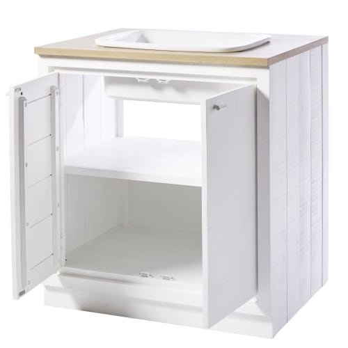 Küchenunterschrank mit Spülbecken und 2 Türen, weiß Embrun | Maisons du