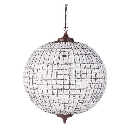Business Lampen und dekorationsgegenstände | Kugelförmige Hängeleuchte aus Metall in Rost mit Behang - TR50438