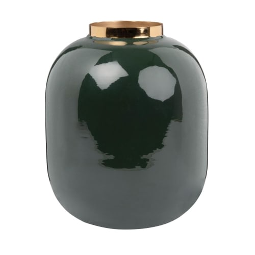 Dekoration Vasen | Kugelvase aus Metall, grün und goldfarben H20 - AN19701