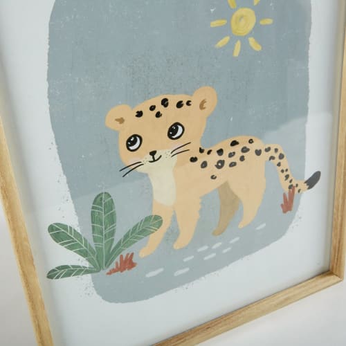 Kids Wanddeko für Kinder | Kunstdruck Leopard, mehrfarbig 35x45 - KG71743