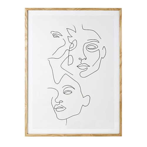 Dekoration Bilder | Kunstdruck mit minimalistischen Gesichtern, 75x100cm - WJ72387
