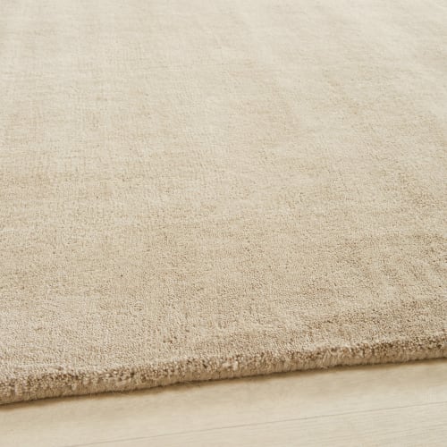 Braun 160X230cm Handgewebter Teppich Flachflor  Handgefertigt 100% Wolle Beige 