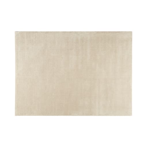 Kurzflorteppich aus Wolle, 160 x 230 cm, beige