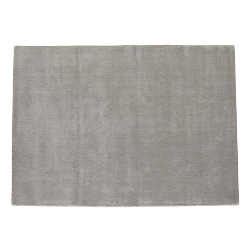 Kurzflorteppich aus Wolle, 160 x 230 cm, grau