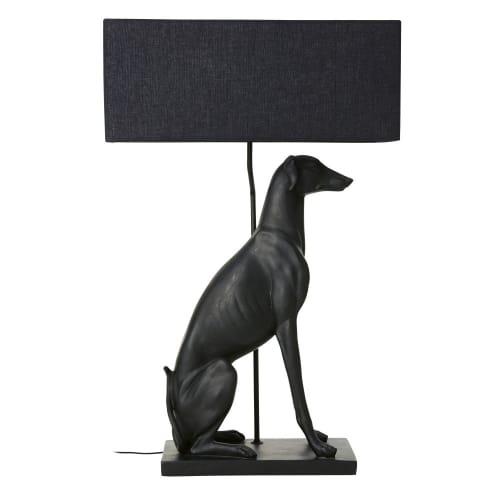 Modernisering Poort smaak Lamp met zwarte hond en lampenkap ARCHIE | Maisons du Monde