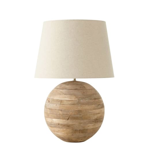 Lampada sferica in mango con paralume tonalità lino | Maisons du Monde Lampada sferica in mango con paralume tonalità lino | Maisons du Monde