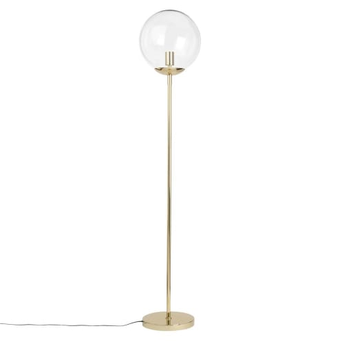 Lampadaire en métal doré et globe en verre H152 | Maisons du Monde