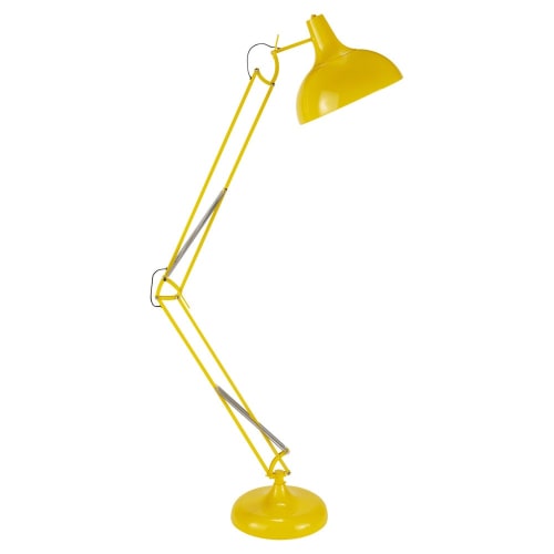 Lampadaire orientable en métal jaune