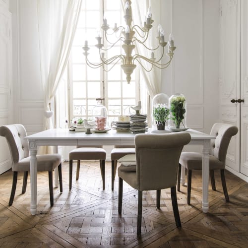 Lampadario In Legno Di Pino E Metallo Color Crema Constance Maisons Du Monde