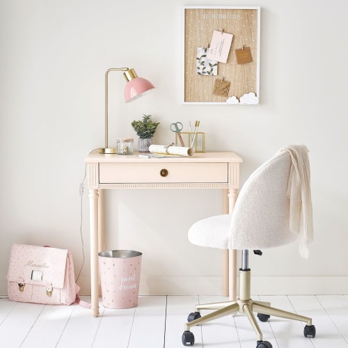 Papelera - color rosa - oficina en casa - decoración - metal bicolor
