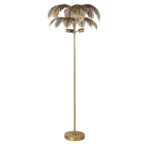 Lámpara de de metal dorado con diseño de hojas de palmera 164 VERONETTA | du Monde