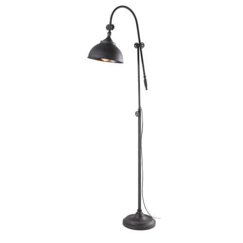 Lámpara de pie industrial de metal negro Alt.168