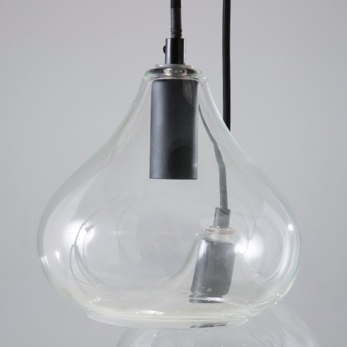 Lámpara de techo con 5 globos de cristal negro Nova | Maisons du Monde