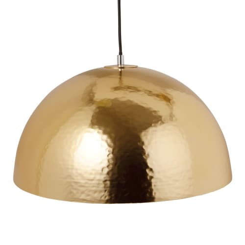 Lámpara de techo de metal martillado dorado