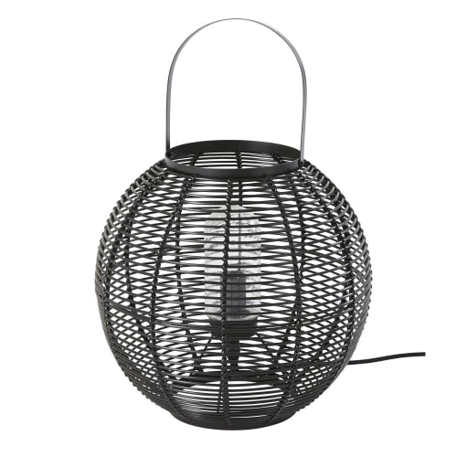 Maison Du Monde Lanterne Exterieur.Lampe D Exterieur Tressee Imitation Fibre Vegetale Noire Iba Maisons Du Monde