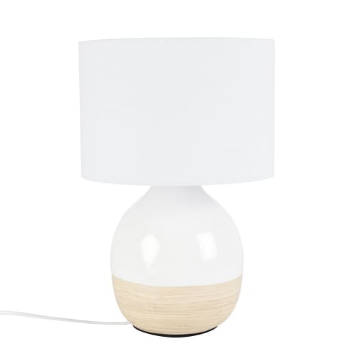 Lampe en bambou et abat jour gris | Maisons du Monde Lampe en bambou et abat jour gris | Maisons du Monde