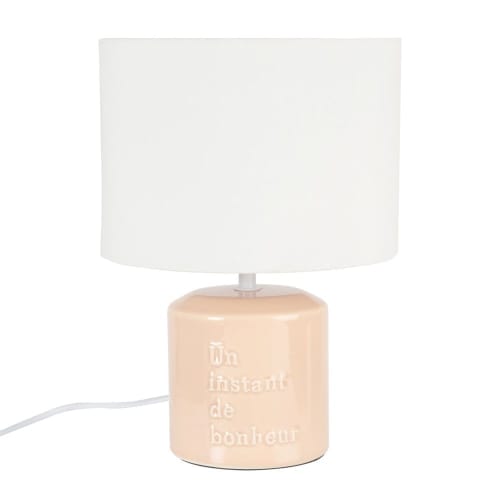 Lampe en céramique jaune et abat jour écru | Maisons du Monde Lampe en céramique jaune et abat jour écru | Maisons du Monde