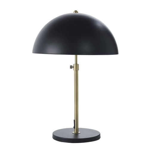 Lampe vintage réglable en métal doré et noir
