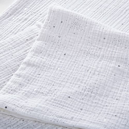 Lange Bebe En Coton Blanc Motifs Etoiles Grises Et Argentees 1x1 Celeste Maisons Du Monde