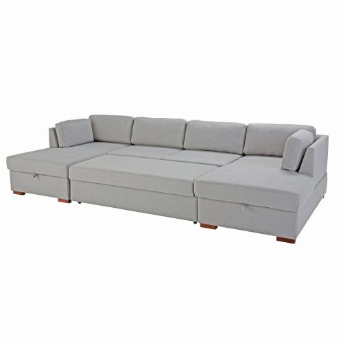 Light Grey 7 Seater U Shaped Sofa Bed