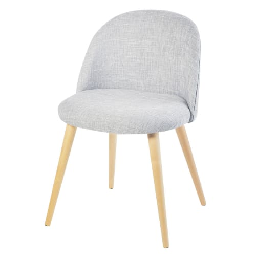 Light Grey Marl And Birch Vintage Chair Mauricette Maisons Du Monde