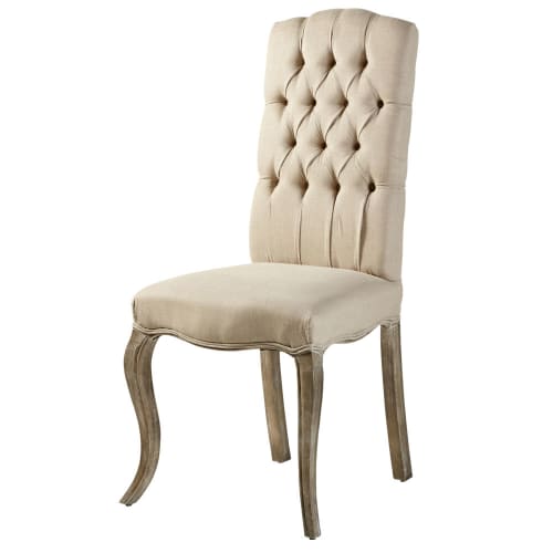 Maison Du Monde Sedie.Linen And Ash Button Chair Chloe Maisons Du Monde