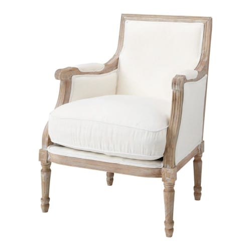 Linen Armchair in Ivory