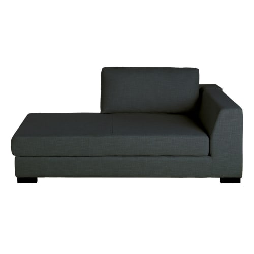 Sofas und sessel Modulsofa und Sofa Eckelemente | Longchair mit Bettkasten für modulares Sofa, grau anthrazit - NC91069