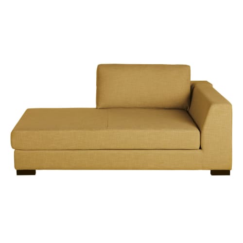 Sofas und sessel Modulsofa und Sofa Eckelemente | Longchair mit Bettkasten rechts für modulares Sofa, gelb - JG80993