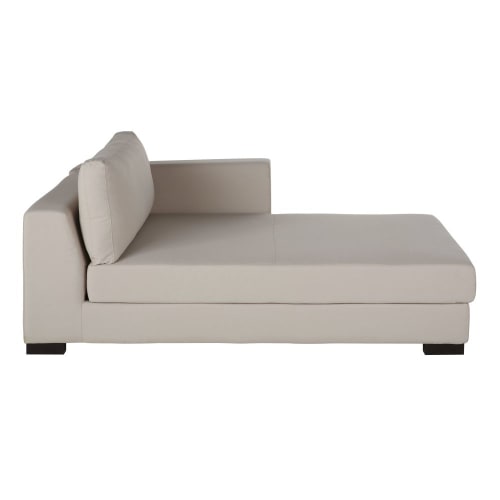 Sofas und sessel Modulsofa und Sofa Eckelemente | Longchair mit Bettkasten rechts für modulares Sofa, kittfarben - VB22310