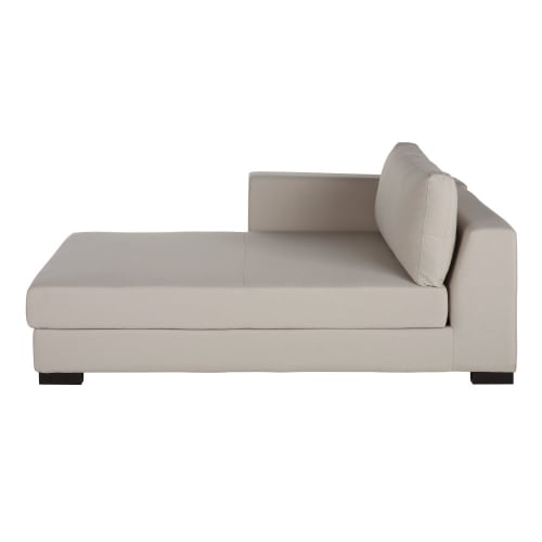 Sofas und sessel Modulsofa und Sofa Eckelemente | Longchair mit Bettkasten und Ecke links für modulares Sofa, kittfarben - SE06283