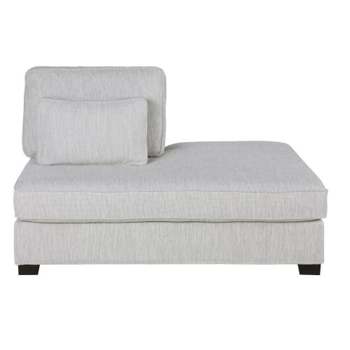 Sofas und sessel Modulsofa und Sofa Eckelemente | Longchair mit Ecke rechts für modulares Sofa aus Recycling-Gewebe, hellgrau meliert - HY99574