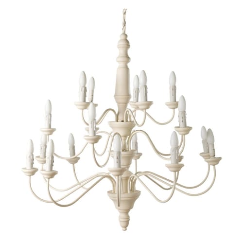 Lustre En Pin Et Metal Coloris Creme Constance Maisons Du Monde