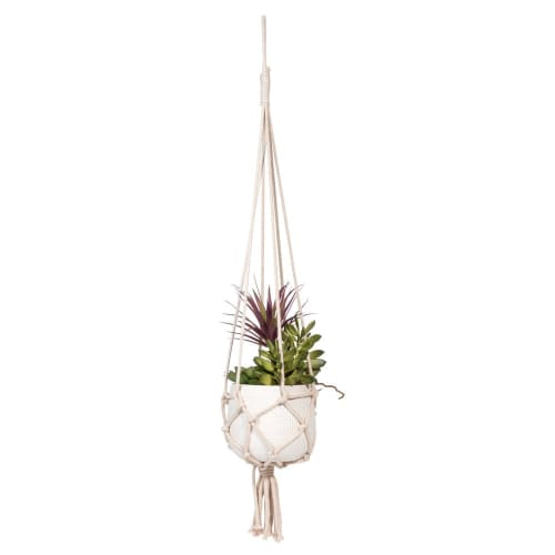 Decor Artificial flowers & bouquets | Macramé hanging of artificial grass plants - KC99181