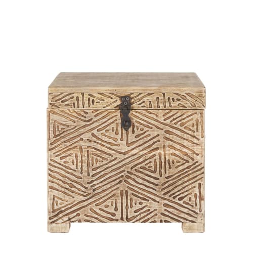 Meubles Coffres et malles | Malle en bois de manguier marron à motifs - WL65507